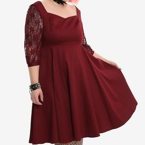 Hearts & Rose's Maroon Plus Size Swing Dress